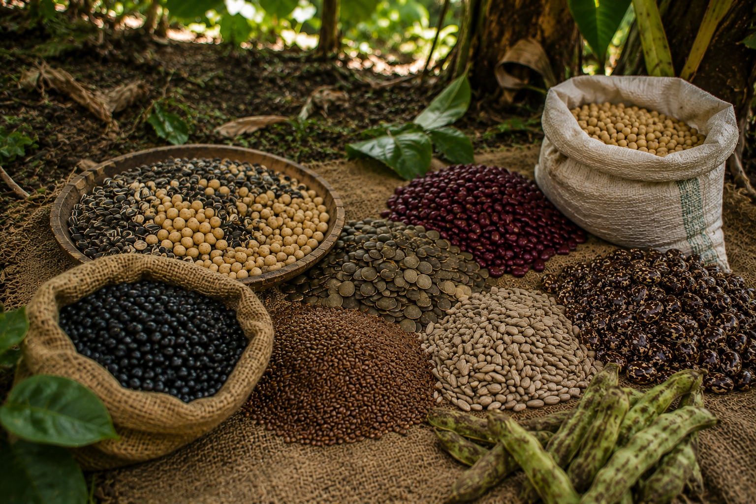 Variedad de granos y semillas colombianas